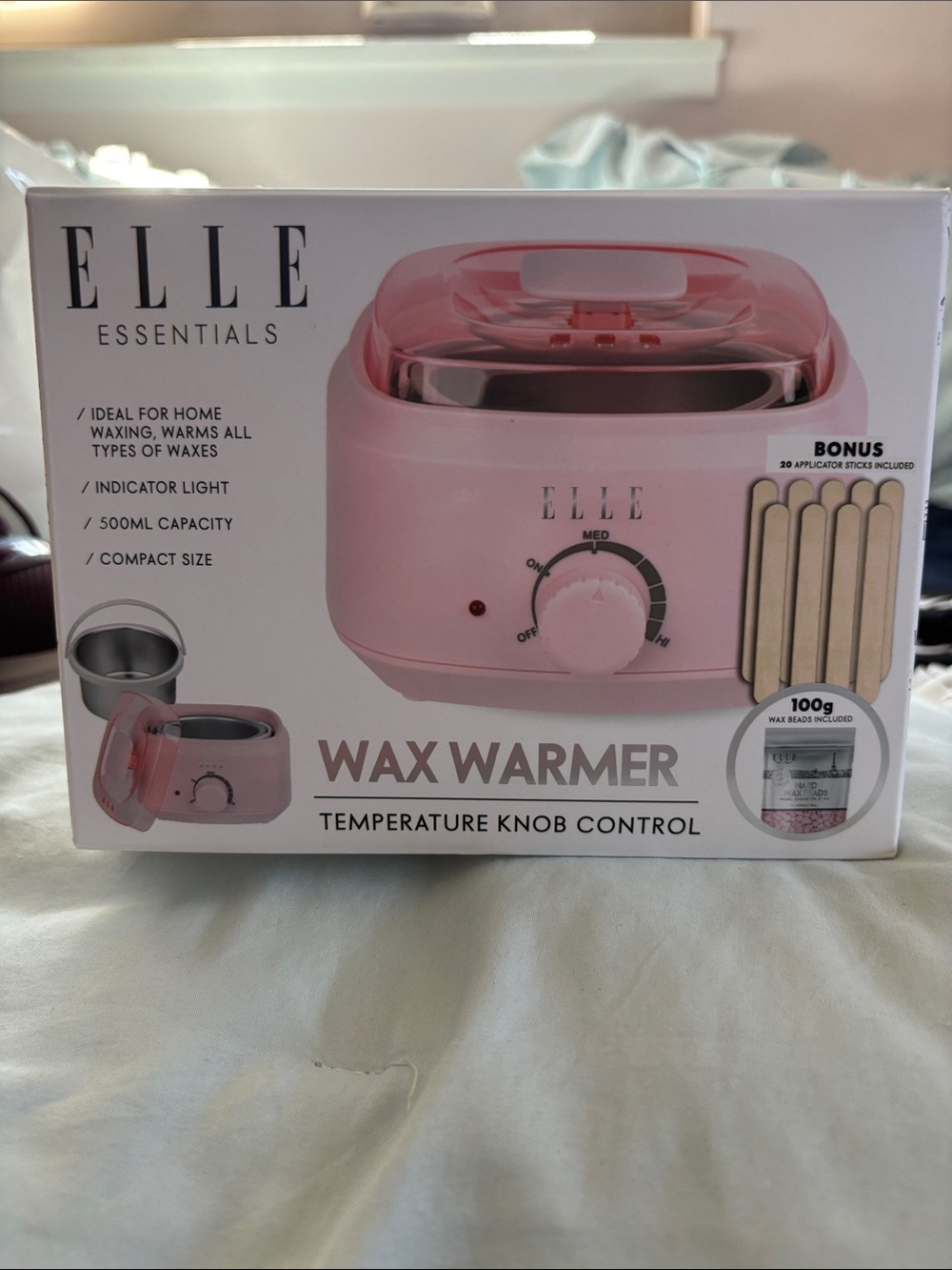 Essentials Pink Wax Warmer with Temperature Dial and Lid